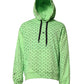 Dolce & Gabbana Green Cotton Logo Heart Print Hooded Sweater