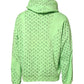 Dolce & Gabbana Green Cotton Logo Heart Print Hooded Sweater