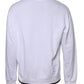 Dolce & Gabbana White Logo Cotton Crew Neck Pullover Sweater