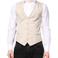 Dolce & Gabbana Beige Gray Dress Men Formal Waistcoat Vest