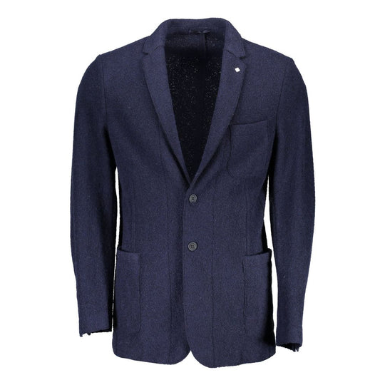 Gant Blue Wool Men Jacket Mens Blazer