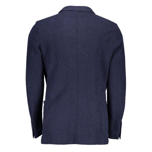 Gant Blue Wool Men Jacket Mens Blazer