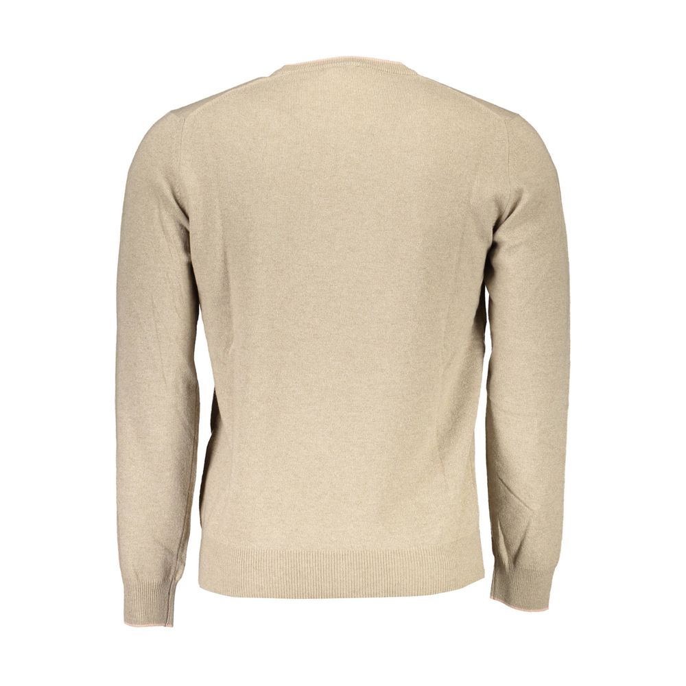 Harmont & Blaine Beige Wool Men Sweater Mens Sweater