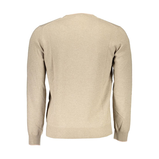 Harmont & Blaine Beige Wool Men Sweater Mens Sweater