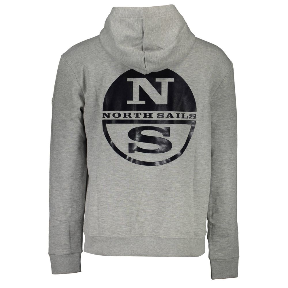 North Sails Gray Cotton Men Sweatshirt Mens Sweater