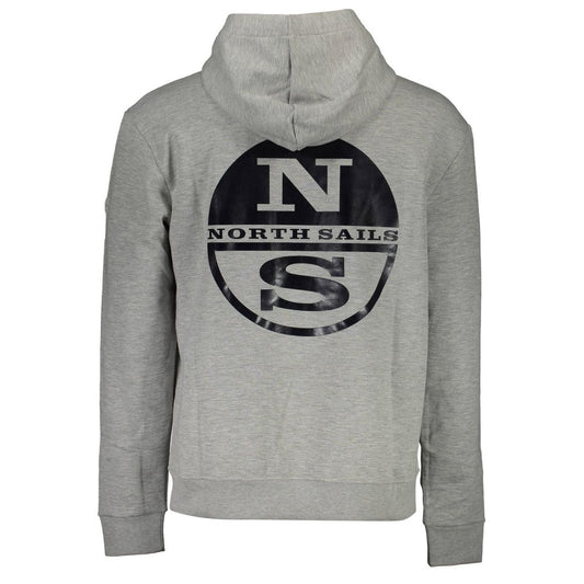 North Sails Gray Cotton Men Sweatshirt Mens Sweater