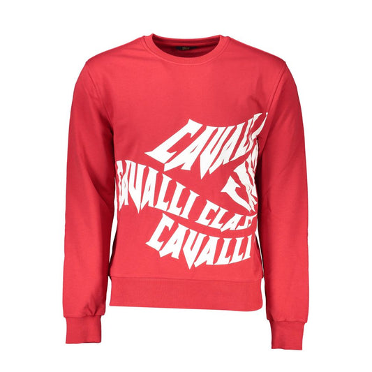 Cavalli Class Red Cotton Men Sweater Mens Sweater