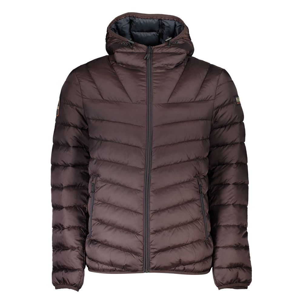 Napapijri Brown Polyamide Men Jacket Mens Jacket