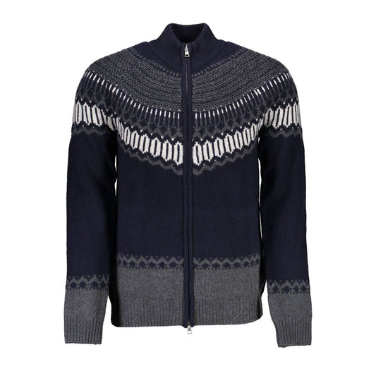Gant Elegant Long Sleeve Zip Cardigan in Blue Mens Cardigan Mens Sweater