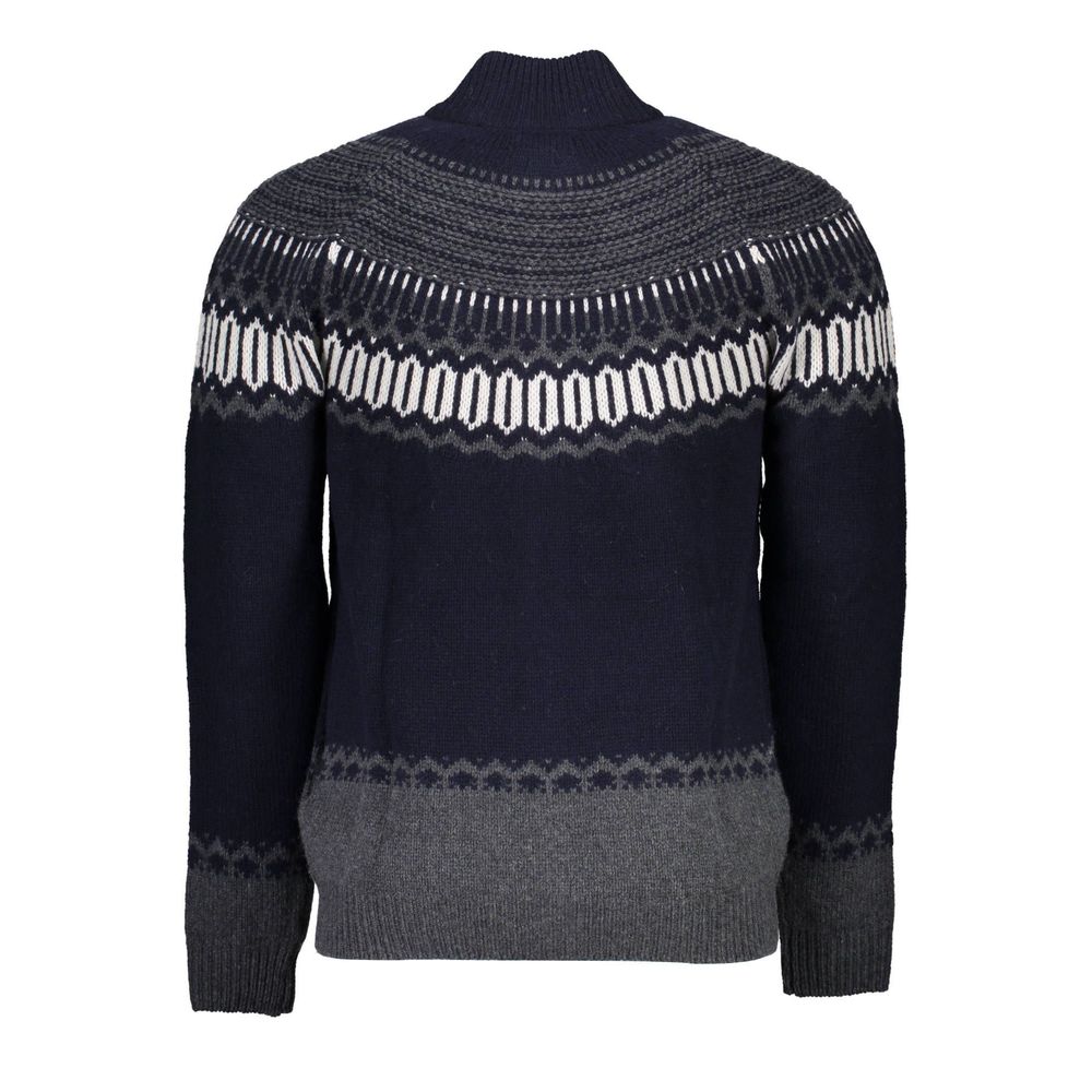 Gant Elegant Long Sleeve Zip Cardigan in Blue Mens Cardigan Mens Sweater