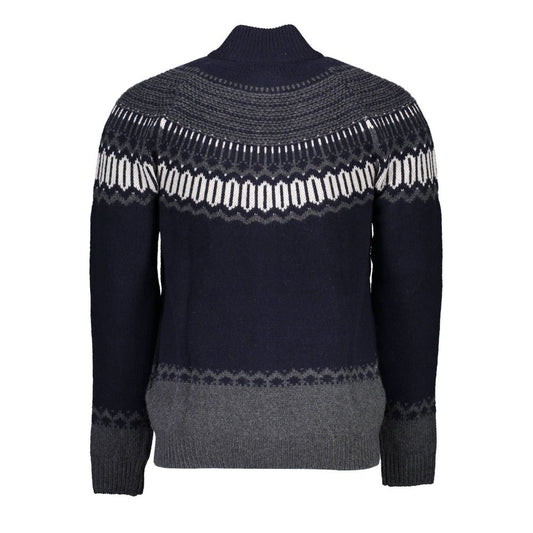 Gant Elegant Long Sleeve Zip Cardigan in Blue Mens Cardigan Mens Sweater