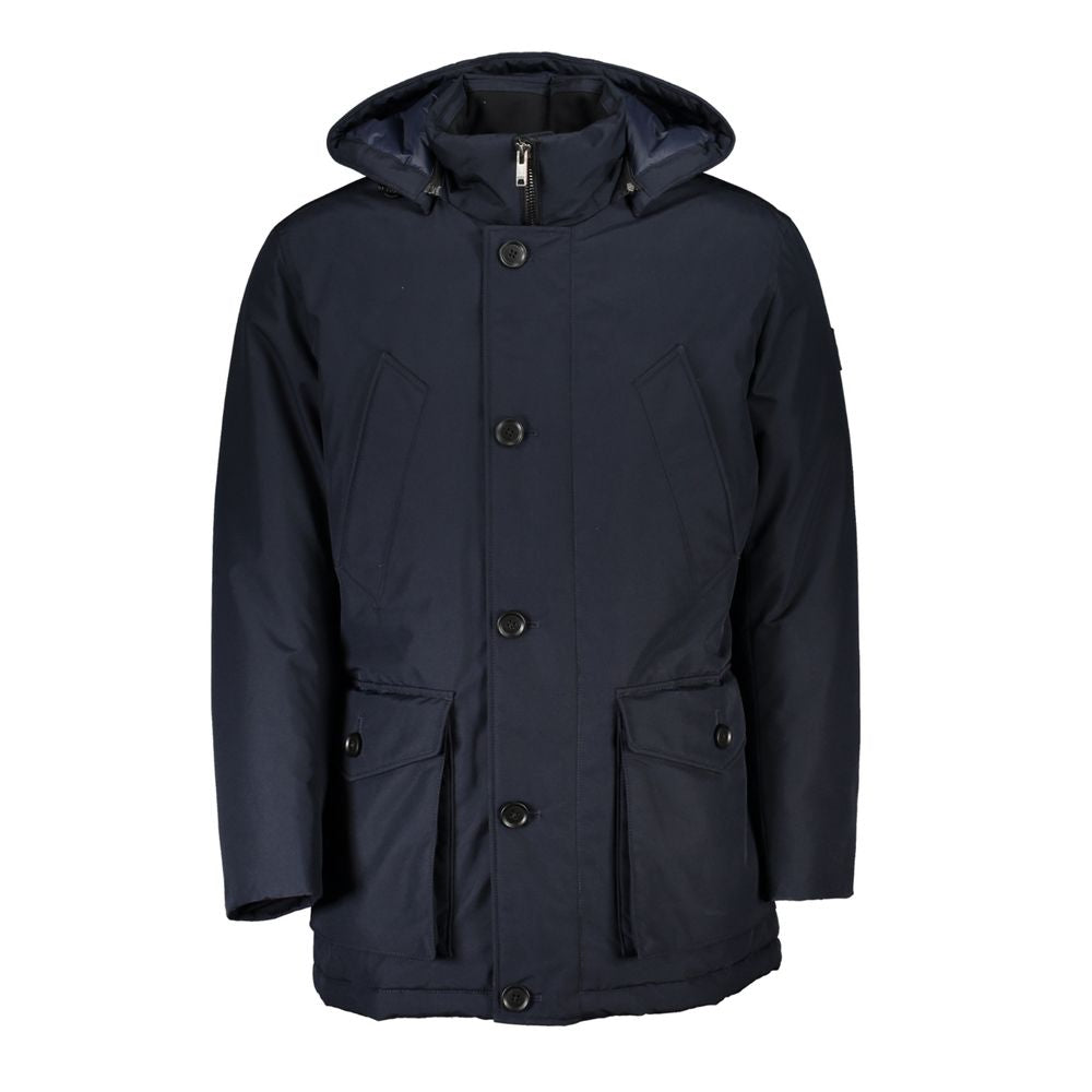 Hugo Boss Blue Polyamide Men Jacket Mens Jacket