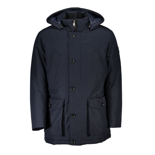 Hugo Boss Blue Polyamide Men Jacket Mens Jacket