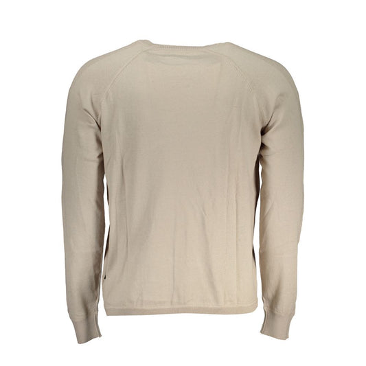 Napapijri Chic Beige Long Sleeve Crew Neck Sweater Mens Sweater