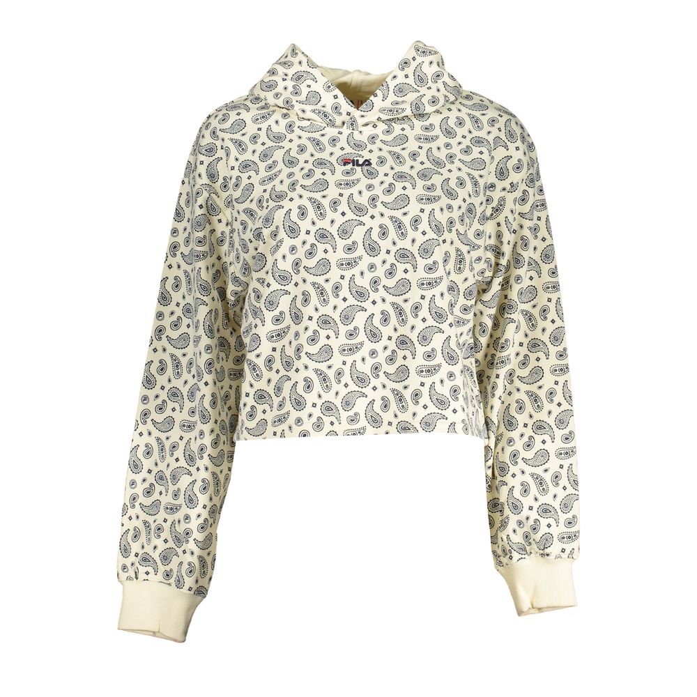 Fila White Cotton Women Sweater Hoodie