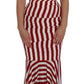 Dolce & Gabbana Red White Silk Stretch Dress