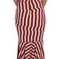Dolce & Gabbana Red White Silk Stretch Dress