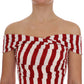 Dolce & Gabbana Red White Silk Stretch Dress