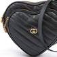 Gucci Black Leather Mini Heart Crossbody Bag