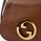 Gucci Roxy Brown Calfskin Shoulder Flap Bag