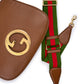 Gucci Roxy Brown Calfskin Shoulder Flap Bag
