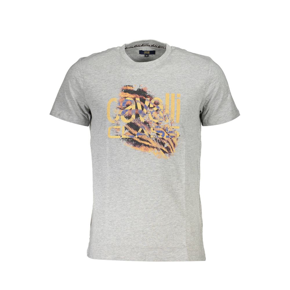Cavalli Class Brown Cotton Men T-Shirt Mens T-Shirt