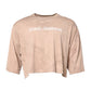 Dolce & Gabbana Beige Tie Dye Logo Print Cropped T-shirt