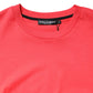 Dolce & Gabbana Red Cotton Lettering Print Crew Neck T-shirt