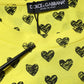 Dolce & Gabbana Yellow Cotton DG Heart Print Crew Neck T-shirt