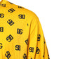 Dolce & Gabbana Yellow Cotton DG Logo Print Cropped T-shirt