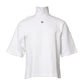 Dolce & Gabbana White Cotton Turtleneck DG Applique T-shirt