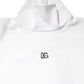 Dolce & Gabbana White Cotton Turtleneck DG Applique T-shirt