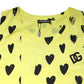Dolce & Gabbana Yellow Cotton Sleeveless DG Heart T-shirt