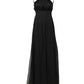 Marciano by Guess Black Tulle Pearl Sleeveless Long Gown Dress