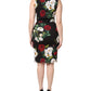 Dolce & Gabbana Black Floral Print Sleeveless Sheath Dress