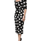Dolce & Gabbana Black White Polka Dot Sheath Midi Dress