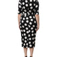Dolce & Gabbana Black White Polka Dot Sheath Midi Dress