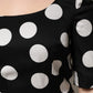 Dolce & Gabbana Black White Polka Dot Sheath Midi Dress