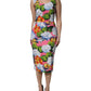 Dolce & Gabbana Multicolor Floral Sleeveless Sheath Dress