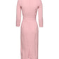 Dolce & Gabbana Pink Viscose 3/4 Sleeves Sheath Midi Dress