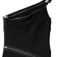 Dolce & Gabbana Black Viscose One Shoulder Zipper Sheath Dress