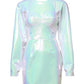Dolce & Gabbana White Long Sleeves Bodycon Sheath Mini Dress