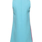 Dolce & Gabbana Pink Blue Wool Sleeveless Shift Mini Dress