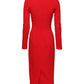 Dolce & Gabbana Red Sacred Heart Long Sleeves Sheath Dress