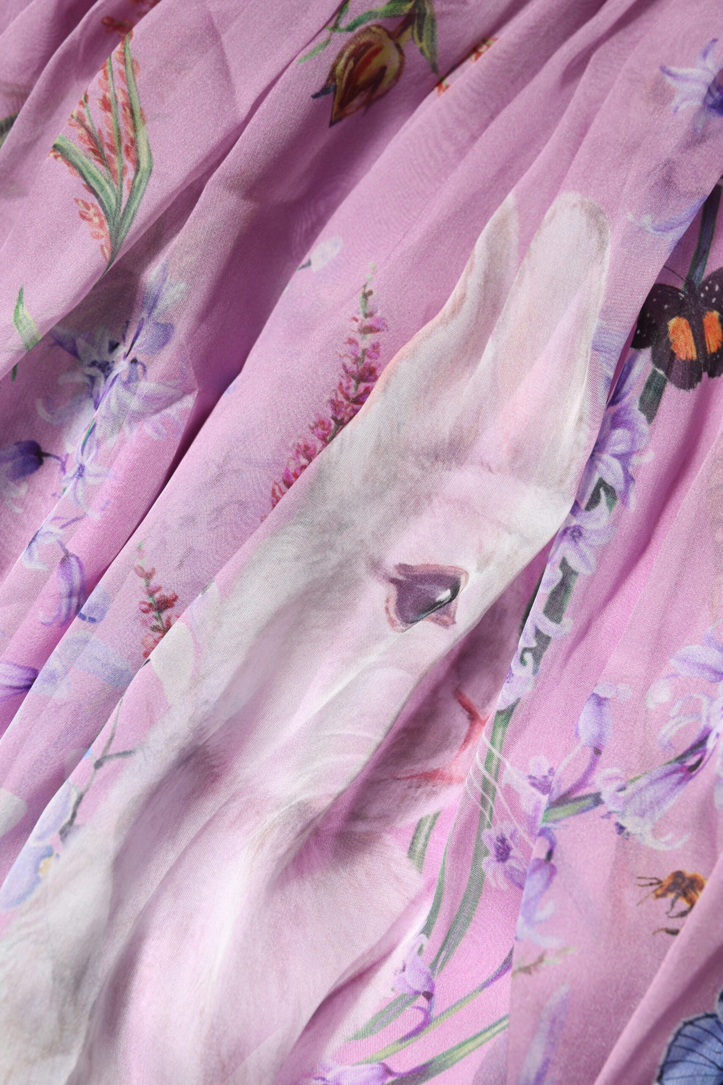 Dolce & Gabbana Pink Floral Long Sleeves A-line Midi Dress