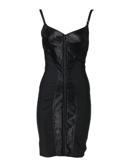 Dolce & Gabbana Black Spaghetti Strap Bodycon Sheath Dress