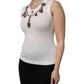 Dolce & Gabbana White Cotton Logo Crystal Detailing Tank Top