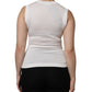 Dolce & Gabbana White Cotton Logo Crystal Detailing Tank Top