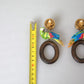 Dolce & Gabbana Multicolor Parrot Wood Brass Crystal Embellished Earrings