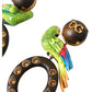 Dolce & Gabbana Multicolor Parrot Wood Brass Crystal Embellished Earrings